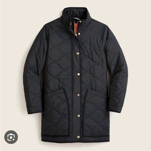 J. Crew Quilted Cocoon Down Puffer Black XS